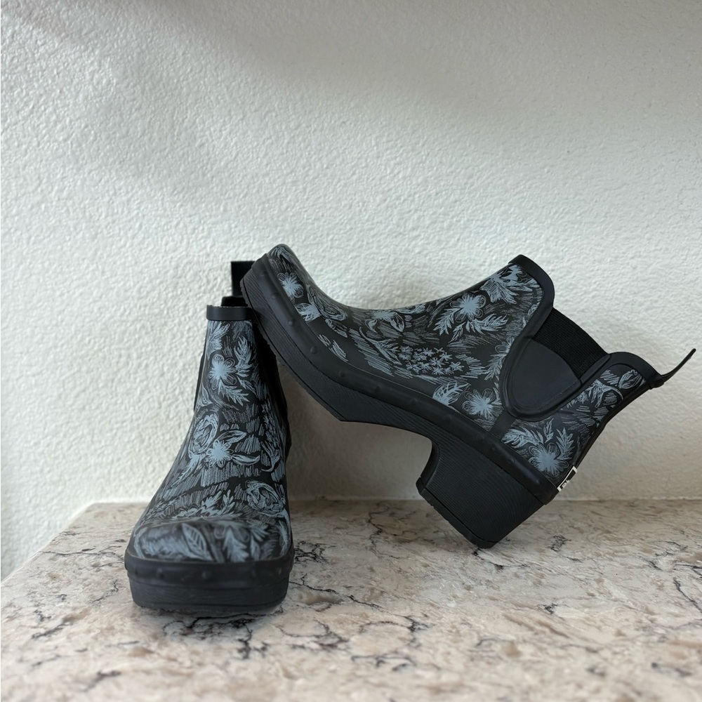 Dansko Black Floral Ankle Booties